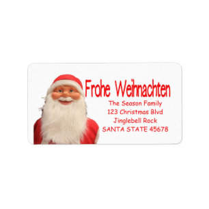 Papais noeis Frohe Weihnachten etiqueta de Natal