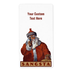 Papais noeis Gangsta etiquetas personalizadas