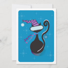 Papais noeis Gatinho Convite Azul