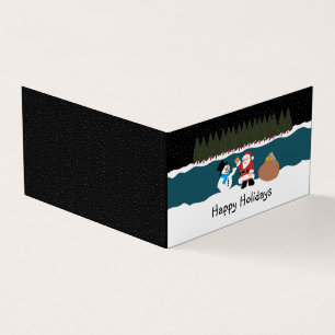 Papais noeis Gift, Cartão de Natal de Foto da Famí