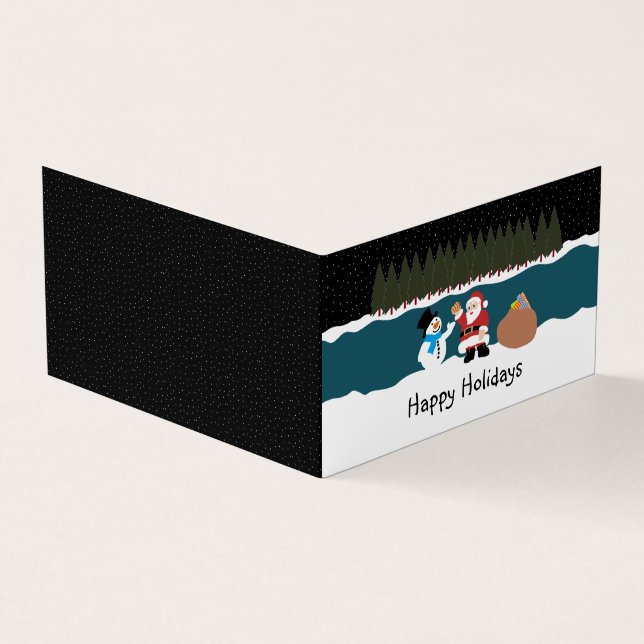 Papais noeis Gift, Cartão de Natal de Foto da Famí (Exterior)