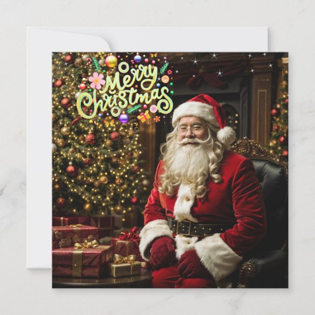 Papais noeis Leigh do Cartão de Natal de Sorriso (Frente)