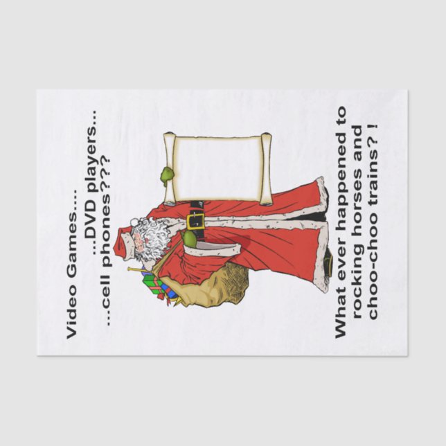 Papais noeis Lista de Presentes Papel Tecido (Frente )