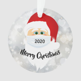 Papais noeis Mascarados 2020 Ornamento acrílico