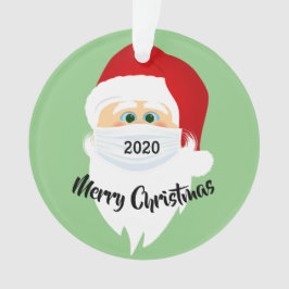 Papais noeis Mascarados 2020 Ornamento acrílico