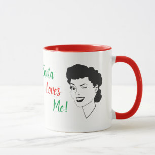 Papais noeis me ama, estilo retrô, caneca de Natal