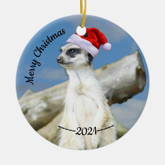 Papais noeis Meerkat Felry Enfeites de natal de Na (Frente)