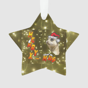 Papais noeis Meerkat Ornamento de Natal Feliz