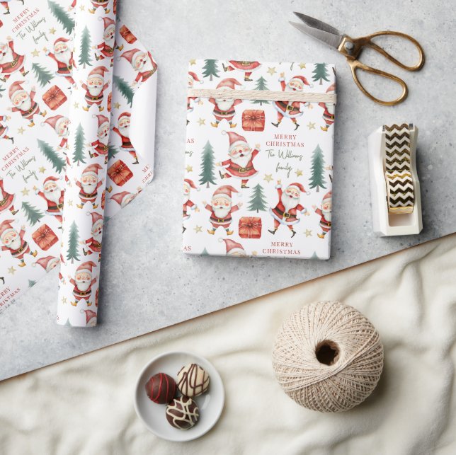 Papais noeis merecem papel de embrulho de presente (Artesanato)