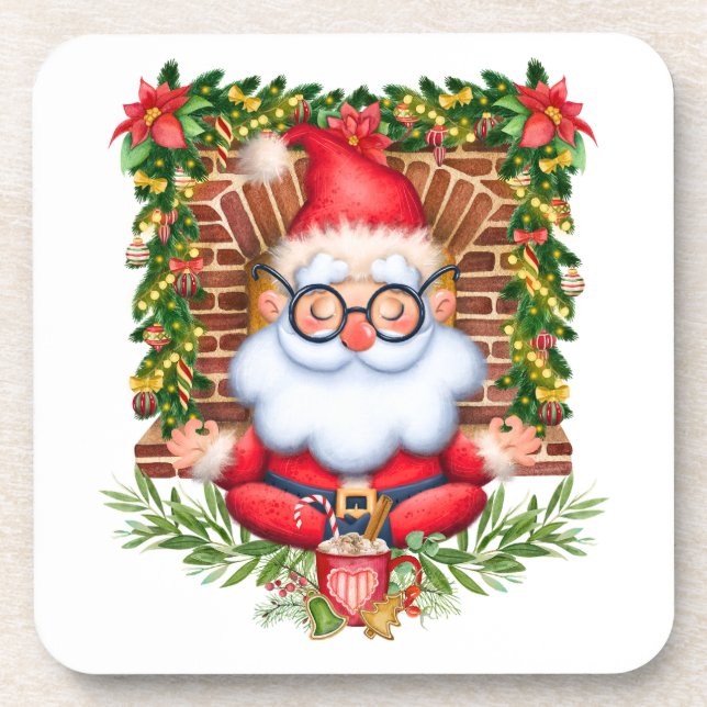 Papais noeis Namaste Yoga Pose Porta copos de Nata (Frente)