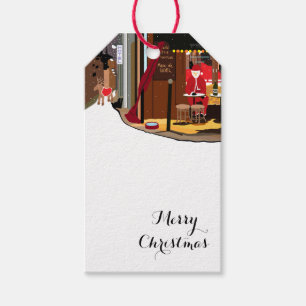 Papais noeis Nas Etiquetas De Presente De Natal Em