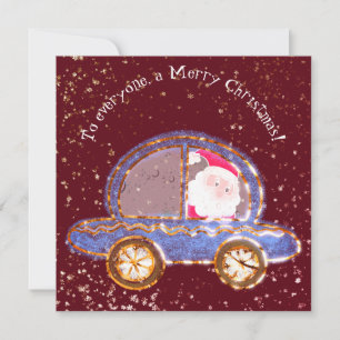 Papais noeis no carro dele no Natal