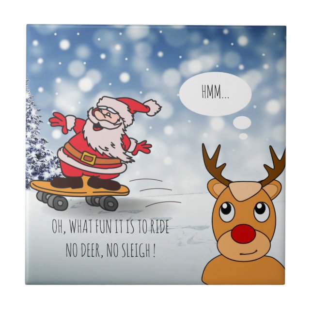 Papais noeis no skate, surra engraçada no inverno (Frente)