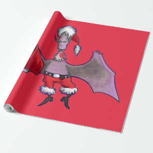 Papais noeis Papel de embrulho vermelho-mate grand