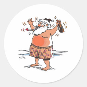 Papais noeis para bebados adesivos redondos grande