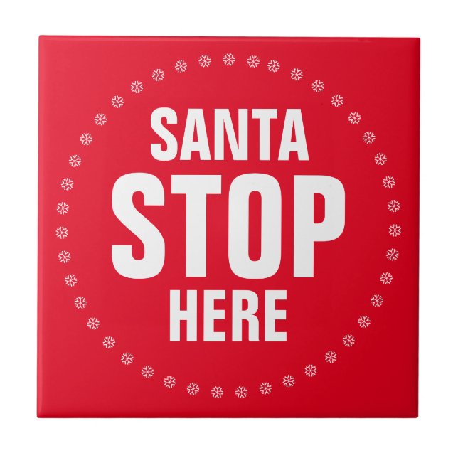 Papais noeis param aqui vermelho e branco engraçad (Frente)