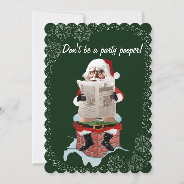 Papais noeis "Party Pooper" Engraçados Convites de (Frente)