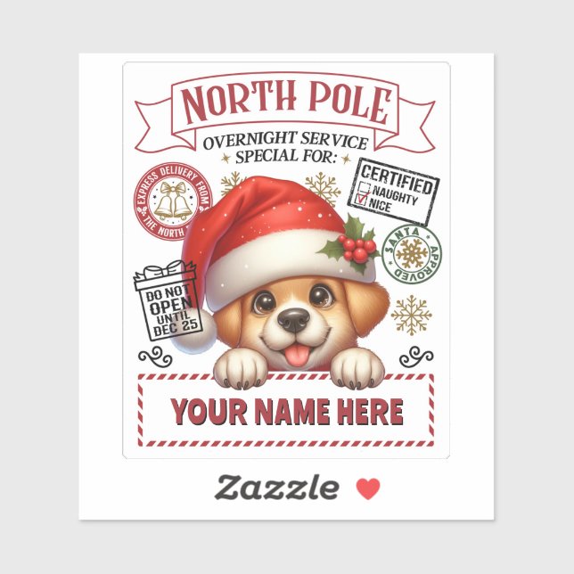 Papais noeis personalizados com adesivo de present (Folha)