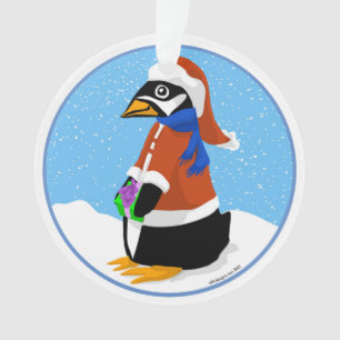 Papais noeis Pinguim - Ornamento acrílico