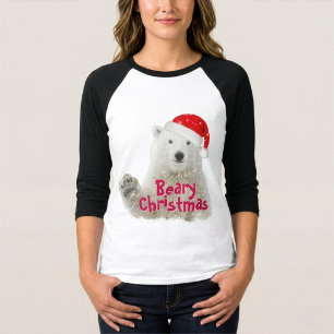 Papais noeis Polar Bear Camiseta de Natal de Bea