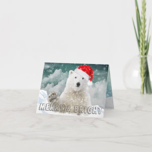 Papais noeis Polar Bear Cartão de Cartões de nat