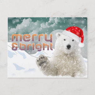Papais noeis Polar Bear Cartão postal de Natal