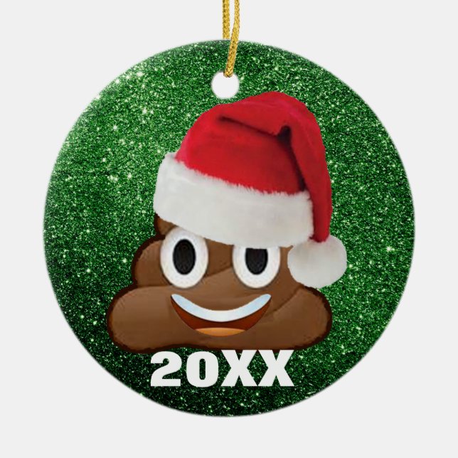 Papais noeis Poop Emoji Com O Enfeites de natal Sa (Frente)