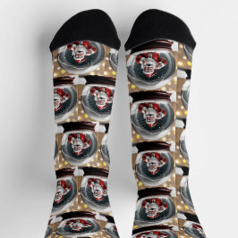 Papais noeis presos em um globo de neve Frio Natal