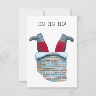 Papais noeis presos no cartão de chaminé