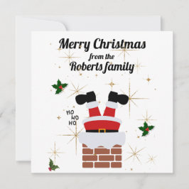 Papais noeis presos no cartão de chaminé