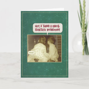 Papais noeis Reindeer Cheira Um Cartão De Natal En