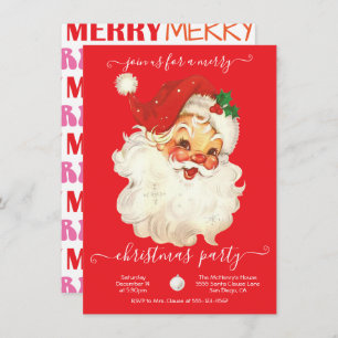 Papais noeis Retro Modernos Convite para Festa de