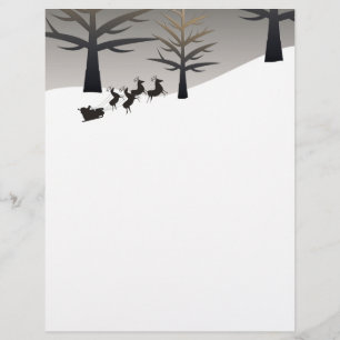 Papais noeis Sleigh e Tree Sihouette