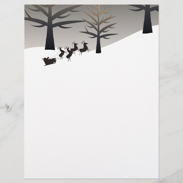 Papais noeis Sleigh e Tree Sihouette (Frente)