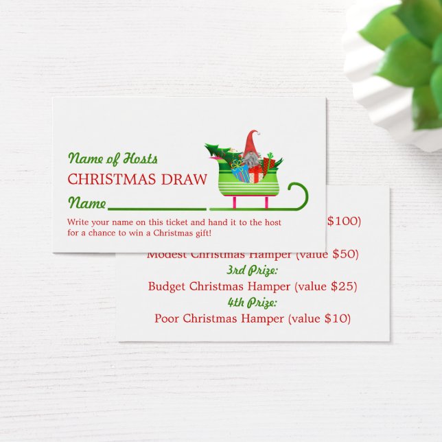 Papais noeis Sleigh, Festa de Natal Raffle Tickets (Mesa)