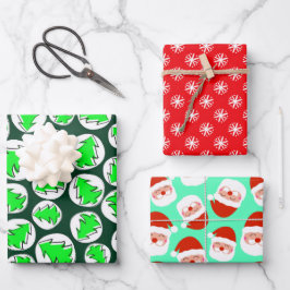 PAPAIS NOEIS SNOWFLAKES E ÁRVORES FOLHAS DE PAPEL