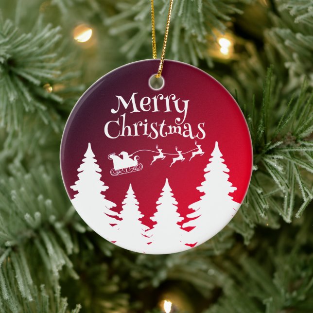 Papais noeis sobre Ornamento de Sleigh - Árvore de (Árvore)