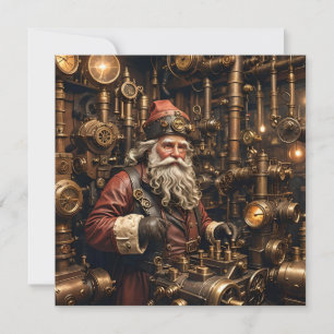 Papais noeis Steampunk Cartão de Saudação de Natal