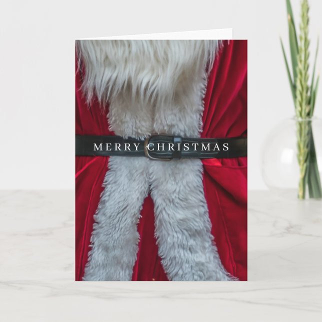 Papais noeis tapam o cartão de Natal fechado (Frente)