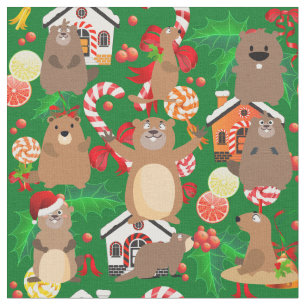 Papais noeis tecido de gopher de natal