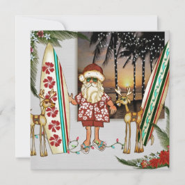 Papais noeis tropicais Convite de festas de Natal