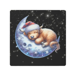 Papais noeis Vaca Highland Dormindo na Lua