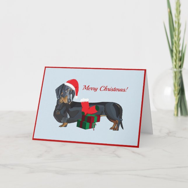 Papais noeis vazios Cartão de Natal Dachshund (Frente)