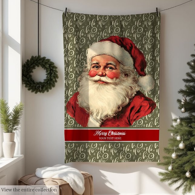 Papais noeis Velhas e Moídas Jogam cobertor (Cozy Old Fashioned Santa Throw Blanket)