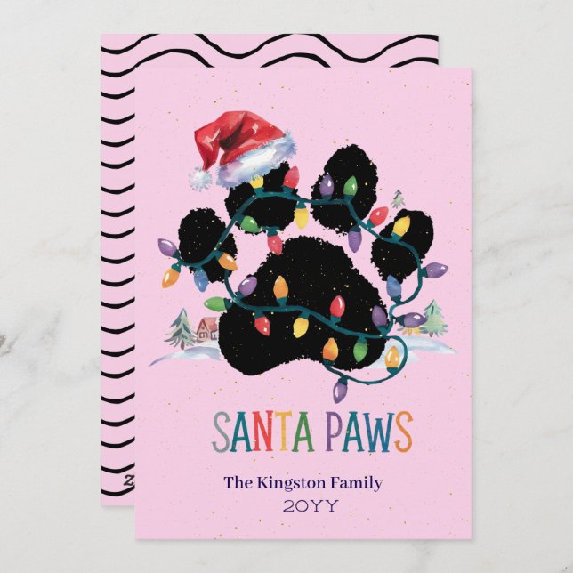 Papais noeis Vias Feliz Natal Deseja Cartão de Fér (Frente/Verso)