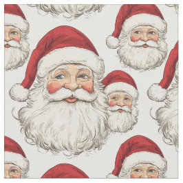 Papais noeis Vintage Face Tecido Branco