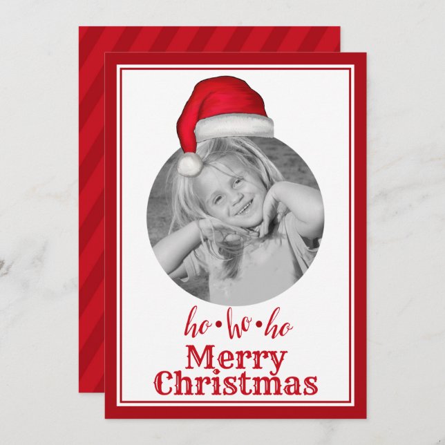 Papais noeis Whimsical Cartões de foto de Natal 1  (Frente/Verso)