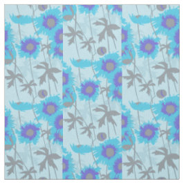 Papanicolau cinza azul tecido gráfico floral