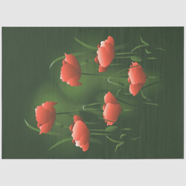 Papas Florais Papoila 2 Papel Tecido de Decoupage (Frente )