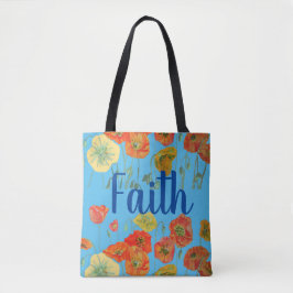 Papas Laranja Faith Floral Tote Bag Espiritual